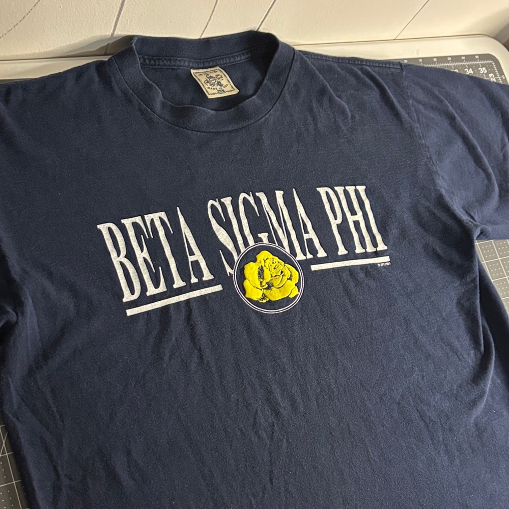 Vintage Beta Sigma Phi Rose unisex Tshirt XL single stich 1991